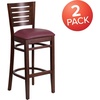 image:imageFlash Furniture Darby Series Slat Back Walnut Wood Restaurant Barstool  Black Vinyl SeatBurgundy Vinyl SeatWalnut Wood Frame