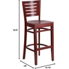 image:imageFlash Furniture Darby Series Slat Back Walnut Wood Restaurant Barstool  Black Vinyl SeatMahogany Wood SeatMahogany Wood Frame