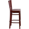 image:imageFlash Furniture Darby Series Slat Back Walnut Wood Restaurant Barstool  Black Vinyl SeatMahogany Wood SeatMahogany Wood Frame