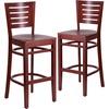 image:imageFlash Furniture Darby Series Slat Back Walnut Wood Restaurant Barstool  Black Vinyl SeatMahogany Wood SeatMahogany Wood Frame