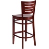image:imageFlash Furniture Darby Series Slat Back Walnut Wood Restaurant Barstool  Black Vinyl SeatMahogany Wood SeatMahogany Wood Frame
