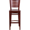 image:imageFlash Furniture Darby Series Slat Back Walnut Wood Restaurant Barstool  Black Vinyl SeatMahogany Wood SeatMahogany Wood Frame