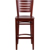 image:imageFlash Furniture Darby Series Slat Back Walnut Wood Restaurant Barstool  Black Vinyl SeatMahogany Wood SeatMahogany Wood Frame