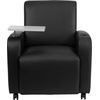 image:imageFlash Furniture George LeatherSoft Guest Chair with Tablet Arm Cup Holder and Front Wheel Casters Upholstered Tablet Arm Chair for Offices BlackBlack