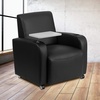 image:imageFlash Furniture George LeatherSoft Guest Chair with Tablet Arm Cup Holder and Front Wheel Casters Upholstered Tablet Arm Chair for Offices BlackBlack