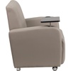 image:imageFlash Furniture George LeatherSoft Guest Chair with Tablet Arm Cup Holder and Front Wheel Casters Upholstered Tablet Arm Chair for Offices BlackGrey
