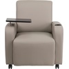 image:imageFlash Furniture George LeatherSoft Guest Chair with Tablet Arm Cup Holder and Front Wheel Casters Upholstered Tablet Arm Chair for Offices BlackGrey