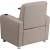 image:imageFlash Furniture George LeatherSoft Guest Chair with Tablet Arm Cup Holder and Front Wheel Casters Upholstered Tablet Arm Chair for Offices BlackGrey