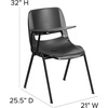 image:imageFlash Furniture HERCULES 5 Pack Black Ergonomic Shell Chair with Right Handed FlipUp Tablet Arm