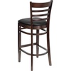 image:imageFlash Furniture HERCULES Series Ladder Back Walnut Wood Restaurant Barstool  Black Vinyl SeatBlack Vinyl SeatWalnut Wood Frame