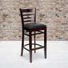image:imageFlash Furniture HERCULES Series Ladder Back Walnut Wood Restaurant Barstool  Black Vinyl SeatBlack Vinyl SeatWalnut Wood Frame
