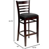 image:imageFlash Furniture HERCULES Series Ladder Back Walnut Wood Restaurant Barstool  Black Vinyl SeatBlack Vinyl SeatWalnut Wood Frame
