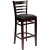 image:imageFlash Furniture HERCULES Series Ladder Back Walnut Wood Restaurant Barstool  Black Vinyl SeatBlack Vinyl SeatWalnut Wood Frame