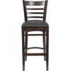 image:imageFlash Furniture HERCULES Series Ladder Back Walnut Wood Restaurant Barstool  Black Vinyl SeatBlack Vinyl SeatWalnut Wood Frame