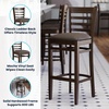 image:imageFlash Furniture HERCULES Series Ladder Back Walnut Wood Restaurant Barstool  Black Vinyl SeatMocha Vinyl SeatWalnut Wood Frame