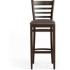 image:imageFlash Furniture HERCULES Series Ladder Back Walnut Wood Restaurant Barstool  Black Vinyl SeatMocha Vinyl SeatWalnut Wood Frame