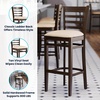 image:imageFlash Furniture HERCULES Series Ladder Back Walnut Wood Restaurant Barstool  Black Vinyl SeatTan Vinyl SeatWalnut Wood Frame