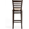 image:imageFlash Furniture HERCULES Series Ladder Back Walnut Wood Restaurant Barstool  Black Vinyl SeatTan Vinyl SeatWalnut Wood Frame