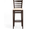 image:imageFlash Furniture HERCULES Series Ladder Back Walnut Wood Restaurant Barstool  Black Vinyl SeatTan Vinyl SeatWalnut Wood Frame