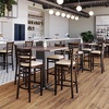 image:imageFlash Furniture HERCULES Series Ladder Back Walnut Wood Restaurant Barstool  Black Vinyl SeatTan Vinyl SeatWalnut Wood Frame