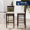 image:imageFlash Furniture HERCULES Series Ladder Back Walnut Wood Restaurant Barstool  Black Vinyl SeatTan Vinyl SeatWalnut Wood Frame