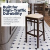 image:imageFlash Furniture HERCULES Series Ladder Back Walnut Wood Restaurant Barstool  Black Vinyl SeatTan Vinyl SeatWalnut Wood Frame