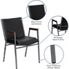 image:imageFlash Furniture Hercules Fabric Stack Chair with Arms BurgundyBlack Vinyl