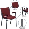 image:imageFlash Furniture Hercules Fabric Stack Chair with Arms BurgundyBurgundy Patterned Fabric