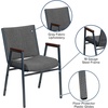 image:imageFlash Furniture Hercules Fabric Stack Chair with Arms BurgundyGray Fabric