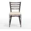 image:imageFlash Furniture Hercules Ladder Back Chair with Vinyl Seat SilverMochaTan Vinyl SeatSilver Antique Metal Frame