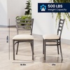 image:imageFlash Furniture Hercules Ladder Back Chair with Vinyl Seat SilverMochaTan Vinyl SeatSilver Antique Metal Frame