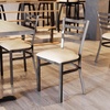 image:imageFlash Furniture Hercules Ladder Back Chair with Vinyl Seat SilverMochaTan Vinyl SeatSilver Antique Metal Frame