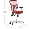 image:imageFlash Furniture MidBack Mesh Executive Office Chair BlackRed MeshWhite Frame