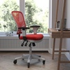 image:imageFlash Furniture MidBack Mesh Executive Office Chair BlackRed MeshWhite Frame