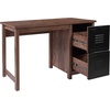 image:imageFlash Furniture New Lancaster Collection Crosscut Oak Wood Grain Finish Computer Desk with Metal Drawers