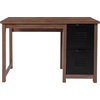 image:imageFlash Furniture New Lancaster Collection Crosscut Oak Wood Grain Finish Computer Desk with Metal Drawers
