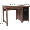 image:imageFlash Furniture New Lancaster Collection Crosscut Oak Wood Grain Finish Computer Desk with Metal Drawers