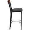 image:imageFlash Furniture Vertical Back Black Metal Barstool Black Vinyl SeatCherry