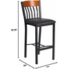 image:imageFlash Furniture Vertical Back Black Metal Barstool Black Vinyl SeatCherry