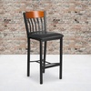 image:imageFlash Furniture Vertical Back Black Metal Barstool Black Vinyl SeatCherry