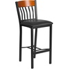 image:imageFlash Furniture Vertical Back Black Metal Barstool Black Vinyl SeatCherry