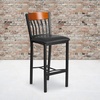 image:imageFlash Furniture Vertical Back Black Metal Barstool Black Vinyl SeatCherry