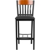 image:imageFlash Furniture Vertical Back Black Metal Barstool Black Vinyl SeatCherry