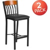 image:imageFlash Furniture Vertical Back Black Metal Barstool Black Vinyl SeatCherry