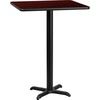 image:imageFlash Furniture 24 Square Table and 22x22 XBase BlackMahogany