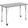 image:imageFlash Furniture 48 x 24 Adjustable Activity Table White CastersGray TopSilver Frame