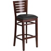 Black Vinyl Seat/Walnut Wood Frame