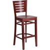 image:imageFlash Furniture Darby Series Slat Back Walnut Wood Restaurant Barstool  Black Vinyl SeatMahogany Wood SeatMahogany Wood Frame
