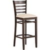 Tan Vinyl Seat/Walnut Wood Frame