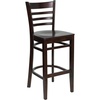 image:imageFlash Furniture HERCULES Series Ladder Back Walnut Wood Restaurant Barstool  Black Vinyl SeatWalnut Wood SeatWalnut Wood Frame